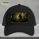 Bigfoot In The Woods Novelty License Plate Hat Mesh / Black