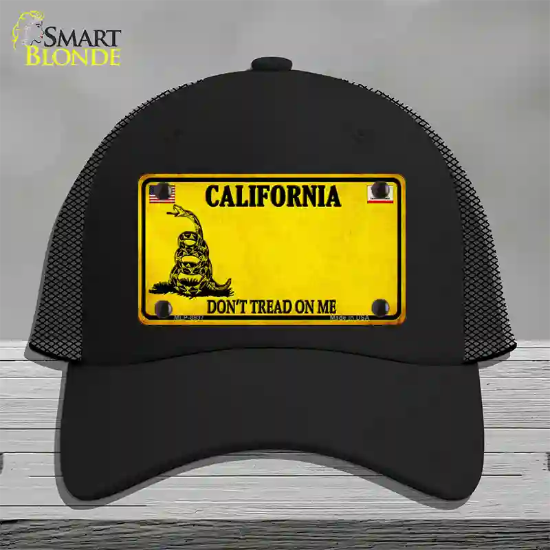 California Dont Tread On Me Novelty License Plate Hat Mesh / Black