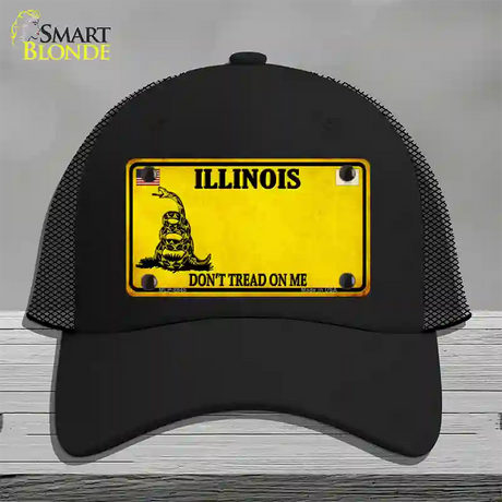 Illinois Dont Tread On Me Novelty License Plate Hat Mesh / Black