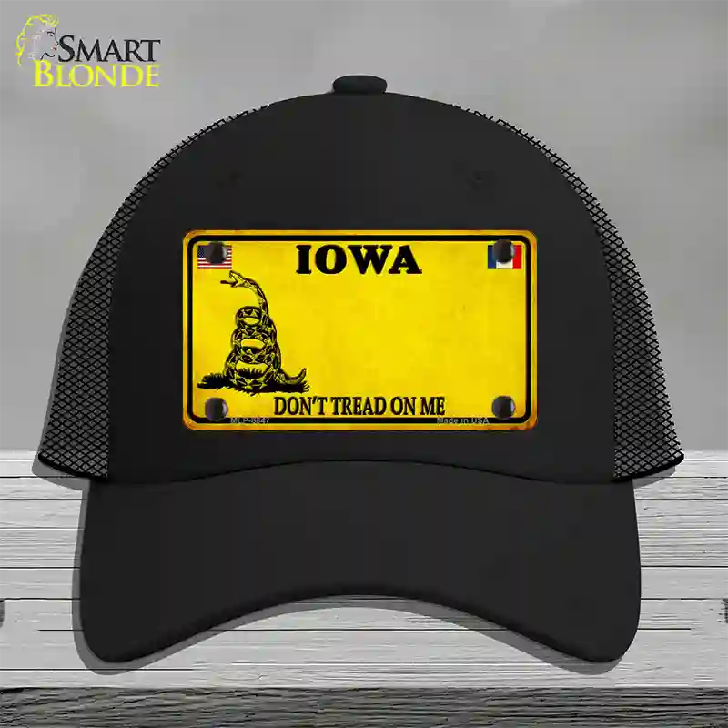 Iowa Dont Tread On Me Novelty License Plate Hat Mesh / Black