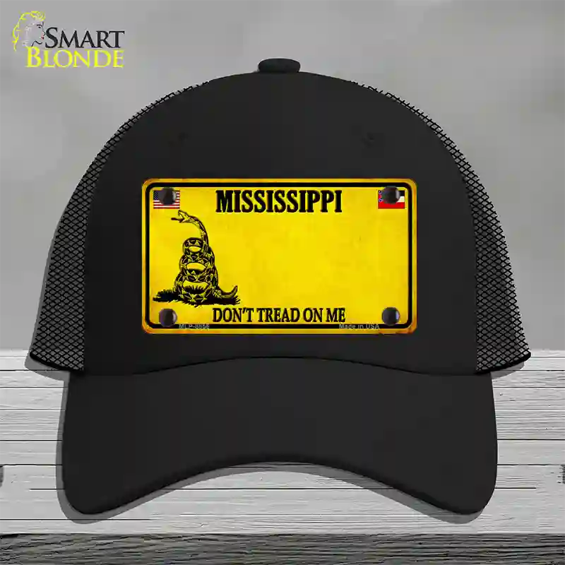 Mississippi Dont Tread On Me Novelty License Plate Hat Mesh / Black