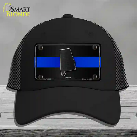 Alabama Thin Blue Line Novelty License Plate Hat Mesh / Black