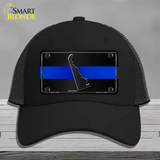 Delaware Thin Blue Line Novelty License Plate Hat Mesh / Black