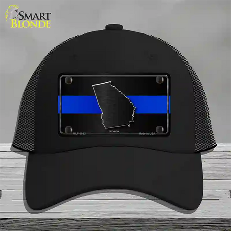 Georgia Thin Blue Line Novelty License Plate Hat Mesh / Black