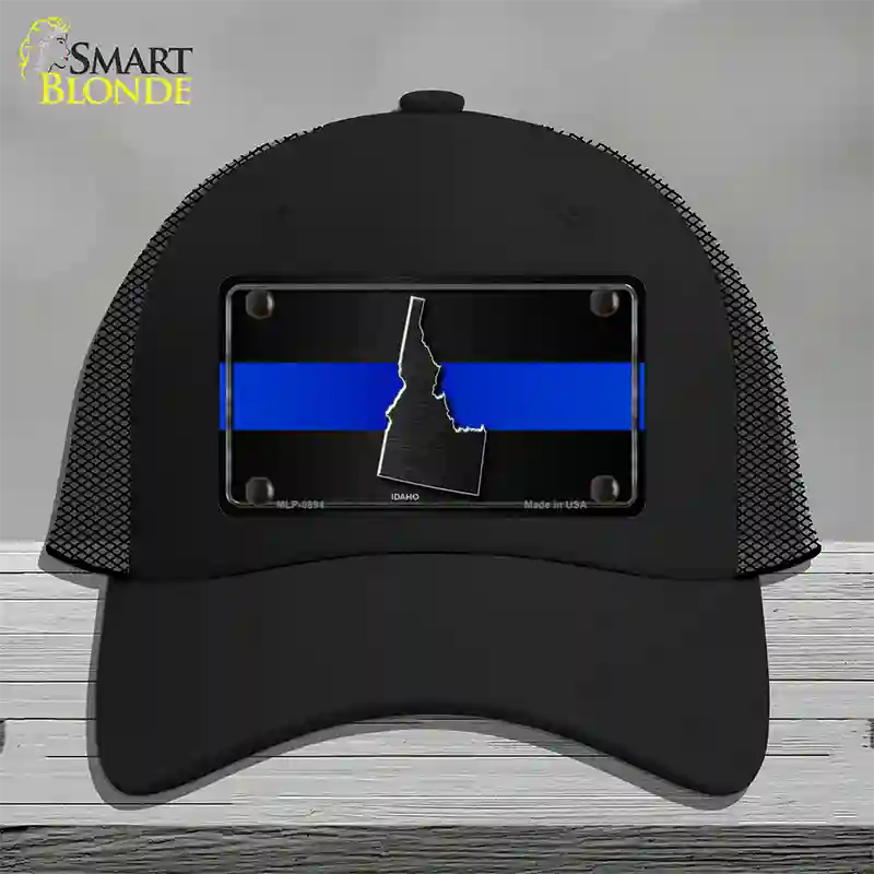 Idaho Thin Blue Line Novelty License Plate Hat Mesh / Black