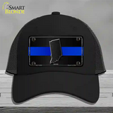 Indiana Thin Blue Line Novelty License Plate Hat Mesh / Black