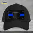 Iowa Thin Blue Line Novelty License Plate Hat Mesh / Black