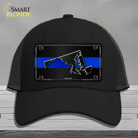 Maryland Thin Blue Line Novelty License Plate Hat Mesh / Black