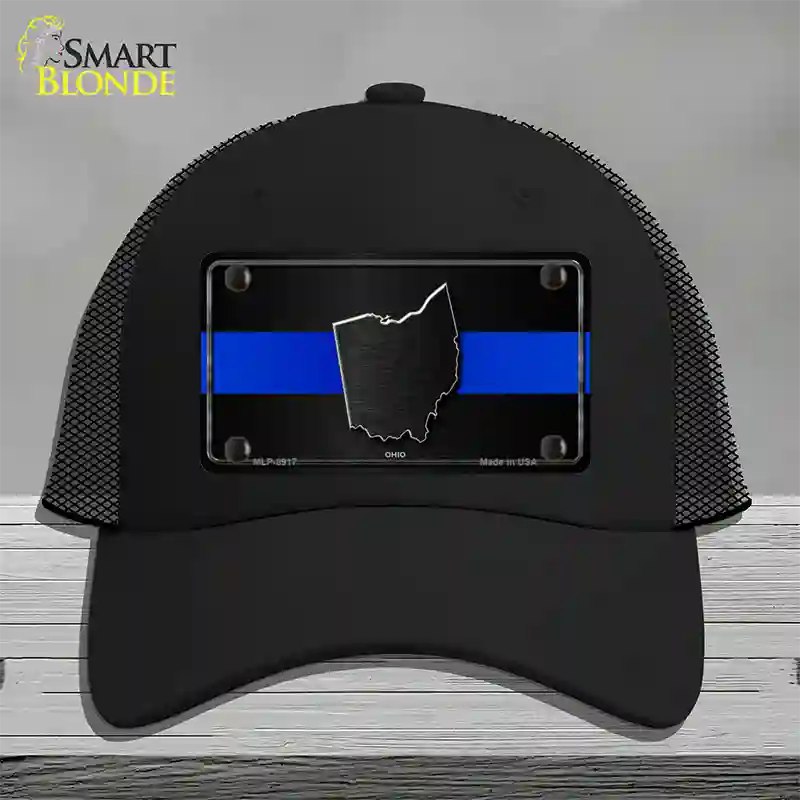 Ohio Thin Blue Line Novelty License Plate Hat Mesh / Black