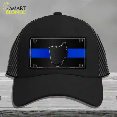 Ohio Thin Blue Line Novelty License Plate Hat Mesh / Black