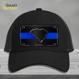 South Carolina Thin Blue Line Novelty License Plate Hat Mesh / Black