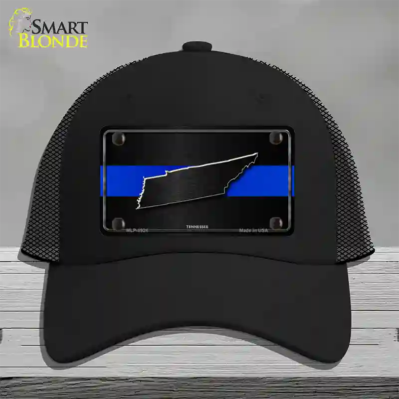 Tennessee Thin Blue Line Novelty License Plate Hat Mesh / Black