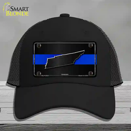 Tennessee Thin Blue Line Novelty License Plate Hat Mesh / Black