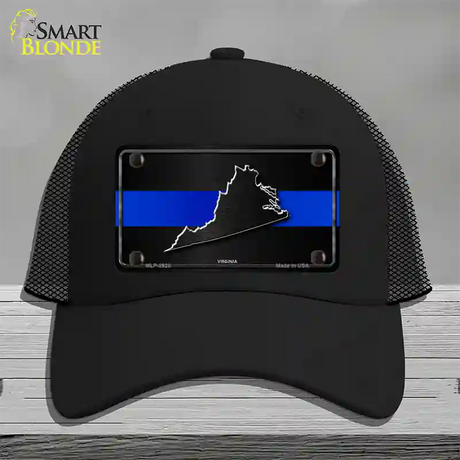 Virginia Thin Blue Line Novelty License Plate Hat Mesh / Black