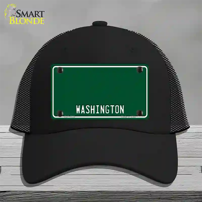 Washington Green Novelty License Plate Hat Mesh / Black