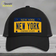 New York Yellow Novelty License Plate Hat Mesh / Black