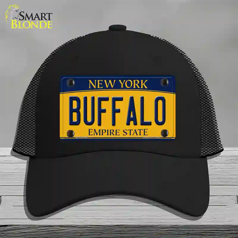 Buffalo New York Novelty License Plate Hat Mesh / Black