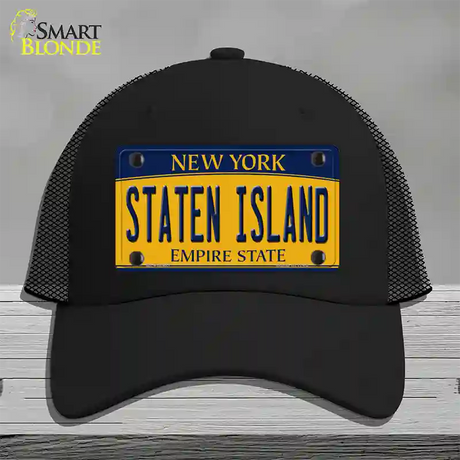 Staten Island New York Novelty License Plate Hat Mesh / Black