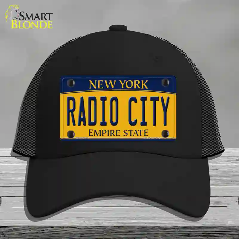 Radio City New York Novelty License Plate Hat Mesh / Black