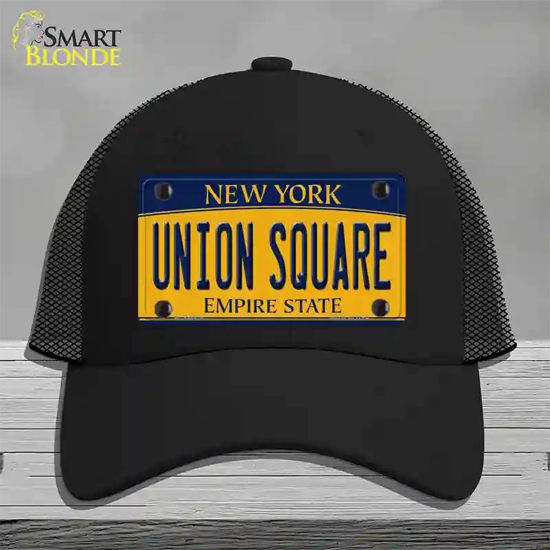 Union Square New York Novelty License Plate Hat Mesh / Black