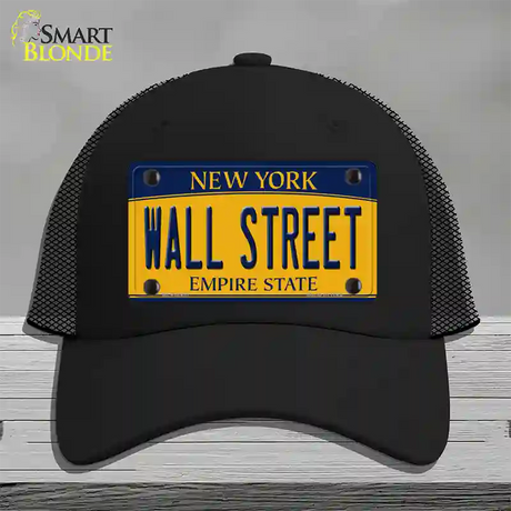 Wall Street New York Novelty License Plate Hat Mesh / Black