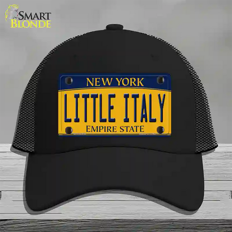 Little Italy New York Novelty License Plate Hat Mesh / Black