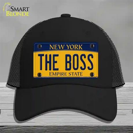 The Boss New York Novelty License Plate Hat Mesh / Black