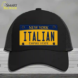 Italian Yellow New York Novelty License Plate Hat Mesh / Black