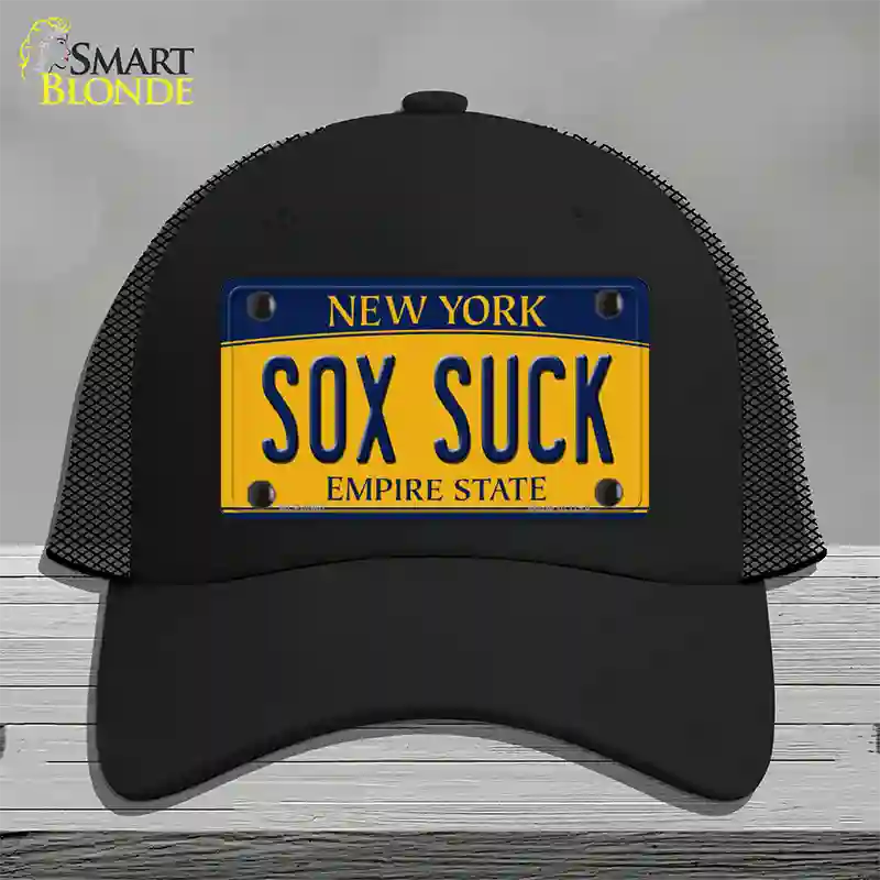 Sox Suck New York Novelty License Plate Hat Mesh / Black