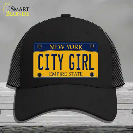 City Girl New York Novelty License Plate Hat Mesh / Black