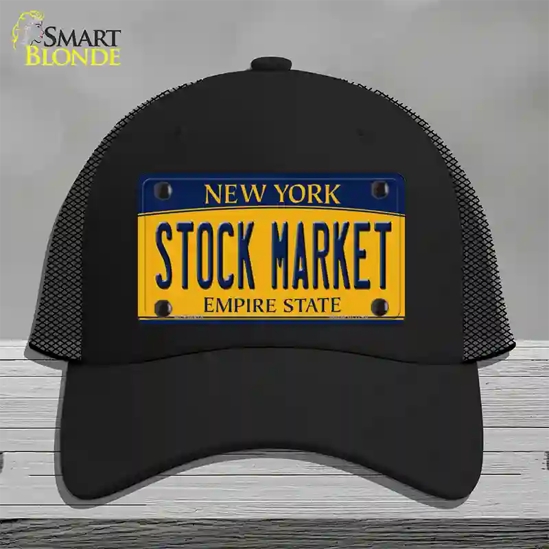 Stock Market Yellow New York Novelty License Plate Hat Mesh / Black