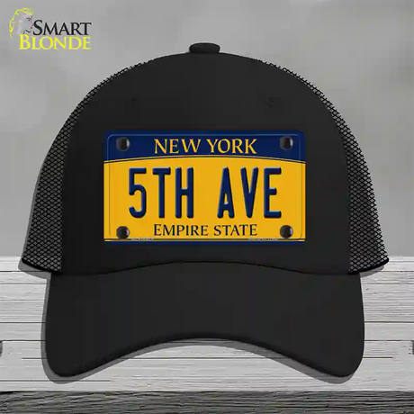 5th Ave New York Novelty License Plate Hat Mesh / Black