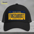 Fuhgedaboudit New York Novelty License Plate Hat Mesh / Black