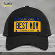 Best Mom New York Novelty License Plate Hat Mesh / Black