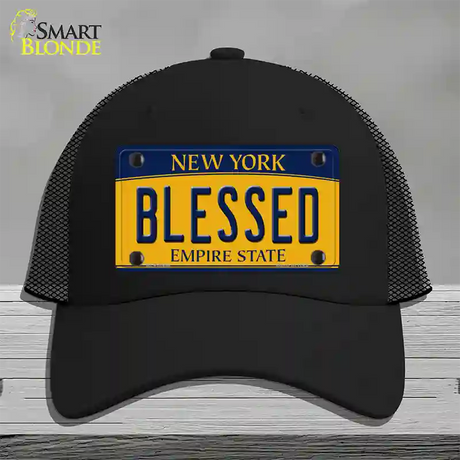 Blessed New York Novelty License Plate Hat Mesh / Black