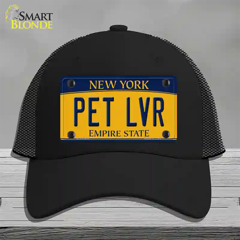 Pet Lvr New York Novelty License Plate Hat Mesh / Black