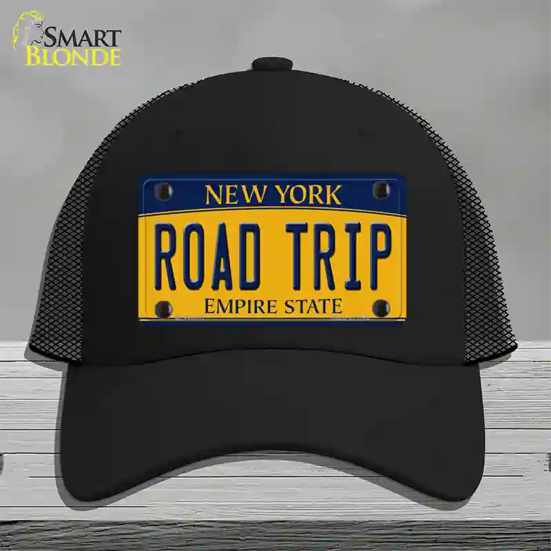 Road Trip New York Novelty License Plate Hat Mesh / Black