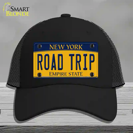 Road Trip New York Novelty License Plate Hat Mesh / Black