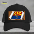 Arizona Flag Scroll Novelty License Plate Hat Mesh / Black