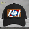 Arkansas Flag Scroll Novelty License Plate Hat Mesh / Black