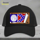 Georgia Flag Scroll Novelty License Plate Hat Mesh / Black