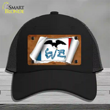 Iowa Flag Scroll Novelty License Plate Hat Mesh / Black