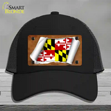 Maryland Flag Scroll Novelty License Plate Hat Mesh / Black