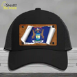 Michigan Flag Scroll Novelty License Plate Hat Mesh / Black