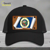 Minnesota Flag Scroll Novelty License Plate Hat Mesh / Black