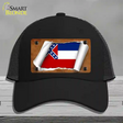 Mississippi Flag Scroll Novelty License Plate Hat Mesh / Black