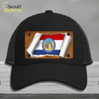 Missouri Flag Scroll Novelty License Plate Hat Mesh / Black