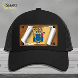 New Jersey Flag Scroll Novelty License Plate Hat Mesh / Black