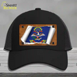 North Dakota Flag Scroll Novelty License Plate Hat Mesh / Black