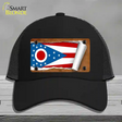 Ohio Flag Scroll Novelty License Plate Hat Mesh / Black